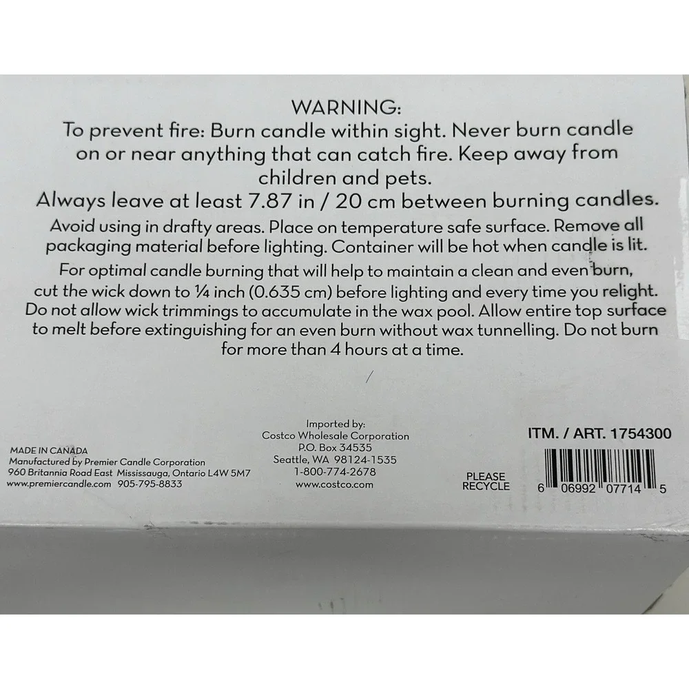 3 Piece Fragranced Candle Set Made with Essential Oils and Soy Wax -Each Cand